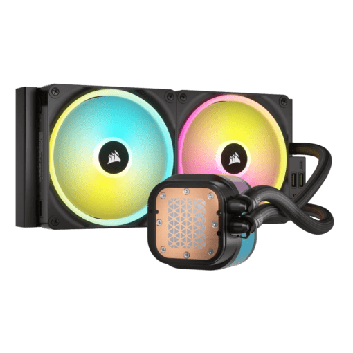 CORSAIR iCUE LINK H115i RGB Liquid CPU Cooler (CW-9061002-WW) - Black, 280mm radiator, 2x 140mm QX140 RGB fans, iCUE LINK System Hub included