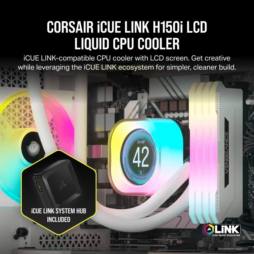 iCUE LINK H150i LCD WHT 02