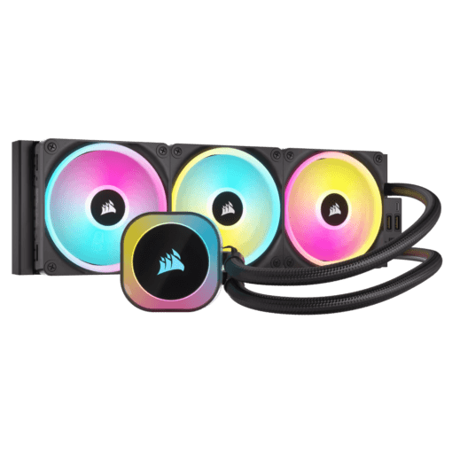 CORSAIR iCUE LINK H150i RGB Liquid CPU Cooler (CW-9061003-WW) - Black, 360mm radiator, 3x 120mm QX120 RGB fans, iCUE LINK System Hub included