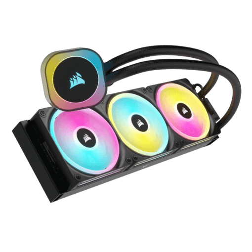 CORSAIR iCUE LINK H150i RGB Liquid CPU Cooler (CW-9061003-WW) - Black, 360mm radiator, 3x 120mm QX120 RGB fans, iCUE LINK System Hub included