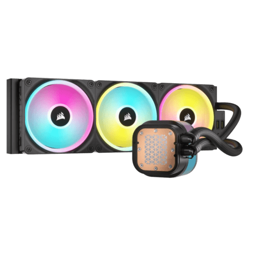 CORSAIR iCUE LINK H150i RGB Liquid CPU Cooler (CW-9061003-WW) - Black, 360mm radiator, 3x 120mm QX120 RGB fans, iCUE LINK System Hub included