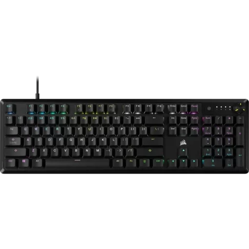 CORSAIR K70 CORE RGB Mechanical Gaming Keyboard - Black, Full-size RGB, PreLub MLX Red Linear Switches, Sound Dampening, Media Control Dial, iCUE Compatible, QWERTY NA