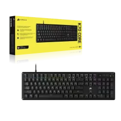 CORSAIR K70 CORE RGB Mechanical Gaming Keyboard - Black, Full-size RGB, PreLub MLX Red Linear Switches, Sound Dampening, Media Control Dial, iCUE Compatible, QWERTY NA 13 CH 910971E 08