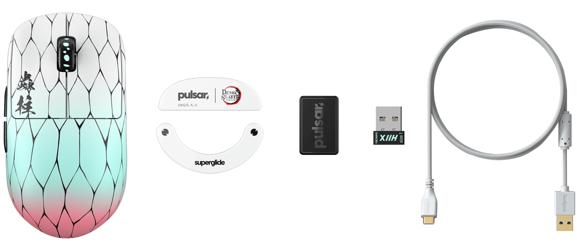 Pulsar X Demon Slayer X2h mini Shinobu Gaming Mouse package content USA