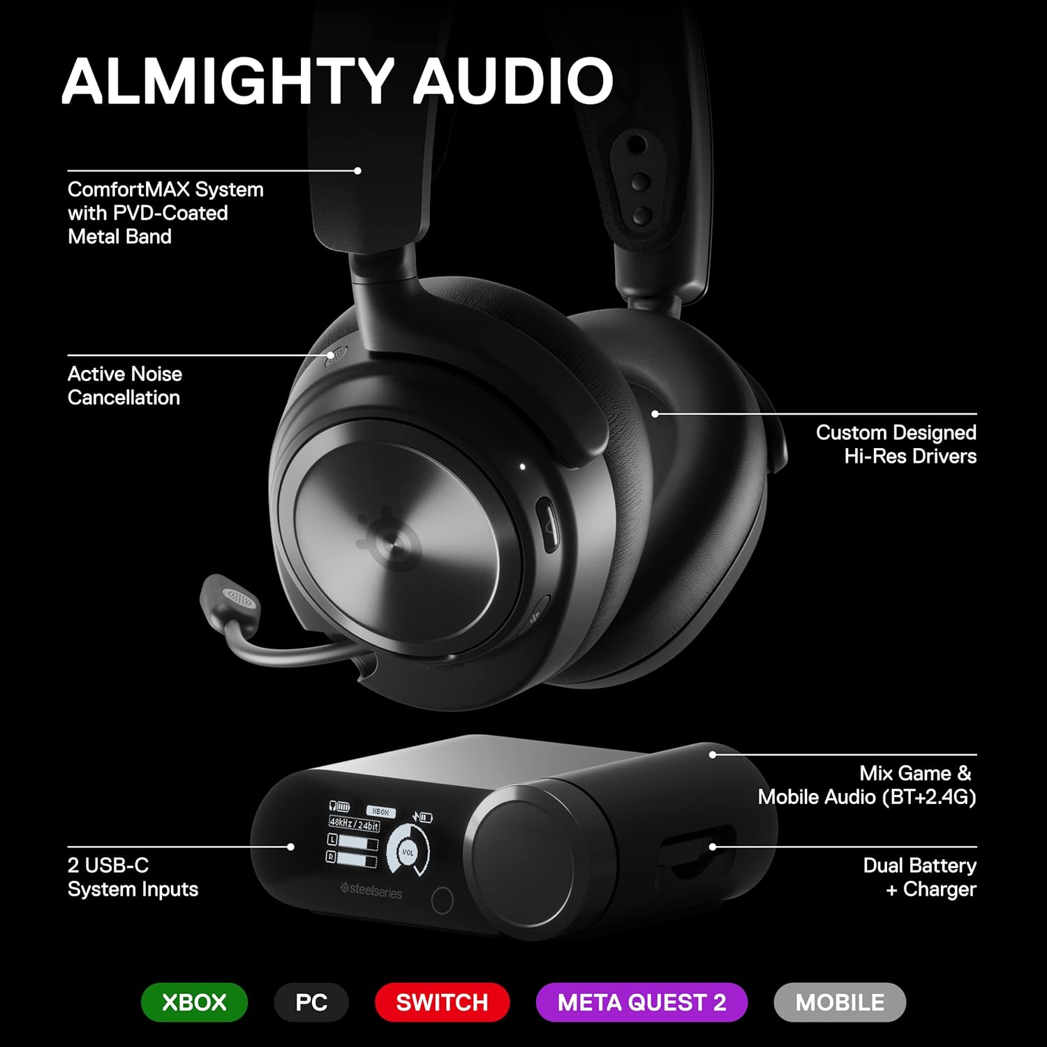 SteelSeries Arctis Nova Pro X Wired Multi-System Gaming Headset + GameDAC Gen 2 - For Xbox, PC, PlayStation & Switch 30 SteelSeries Arctis Nova Pro X Wired page mb 1