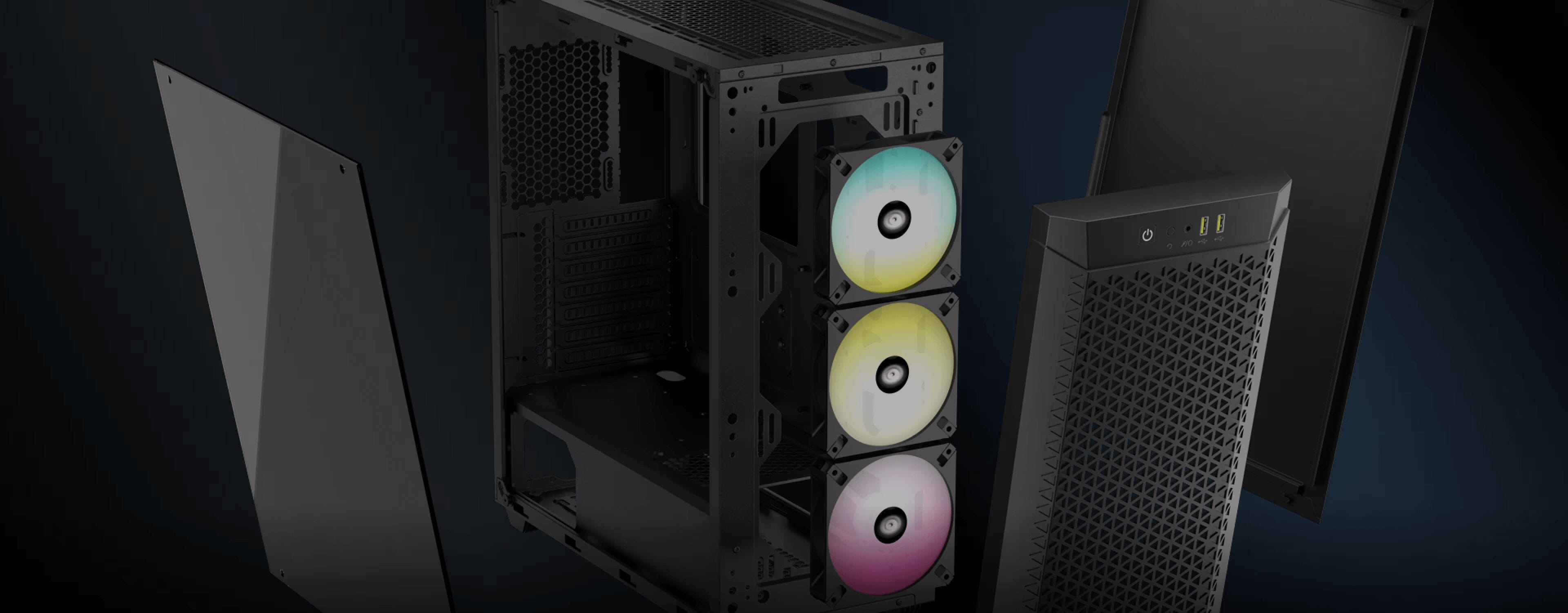 CORSAIR 480T RGB Airflow Tempered Glass Mid-Tower Case 28 Panel1 background