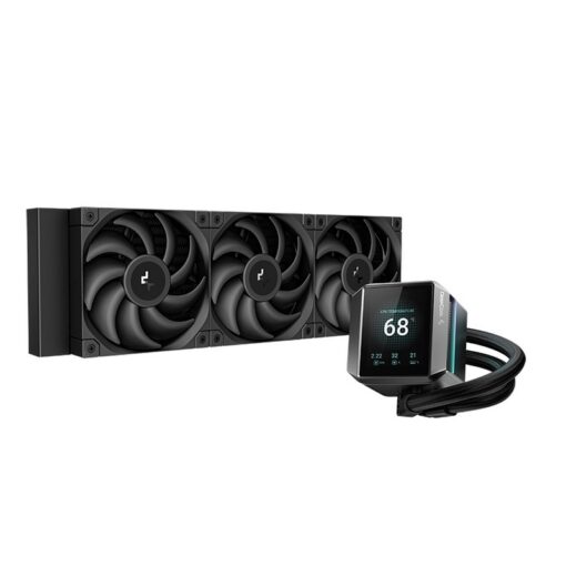 DeepCool MYSTIQUE 360 AIO Liquid CPU Cooler - Black, 360mm Radiator, 5th Gen Pump 3400RPM AIO 2.8" 640x480 TFT LCD Screen, Anti-Leak Tech, FT12 SE PWM Fans