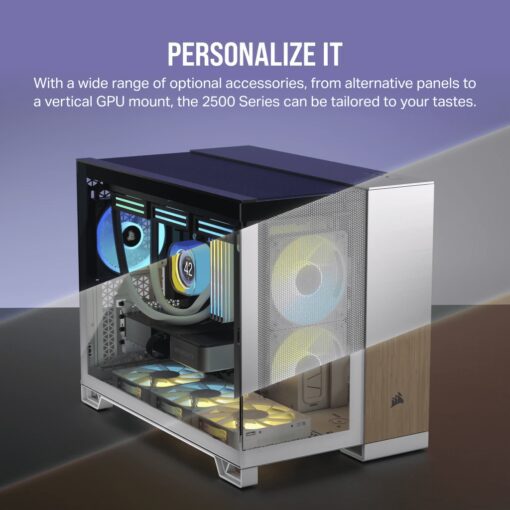 CORSAIR 2500X White - Dual Chamber, Tempered Glass, mATX Mid Tower Case