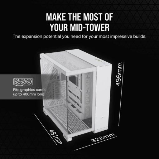 CORSAIR 6500X White - Dual Chamber, Tempered Glass, Mid Tower ATX Case