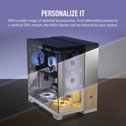 CORSAIR 6500X White - Dual Chamber, Tempered Glass, Mid Tower ATX Case