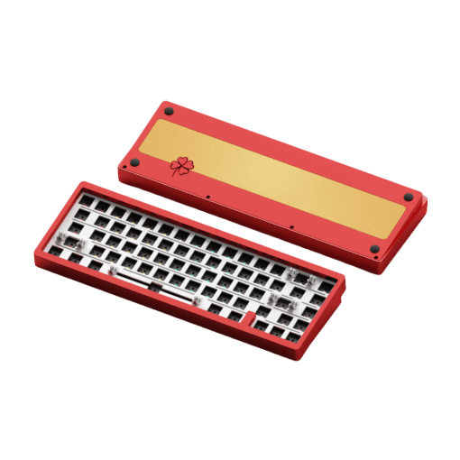 Kit Lucky65 Keyboard - 3 modes, CNC Aluminium, Gasket Mount, Hotswap, Per-key RGB Lights, Anodized/Electro Colors, Aluminum gold weight, 3750mAh Battery