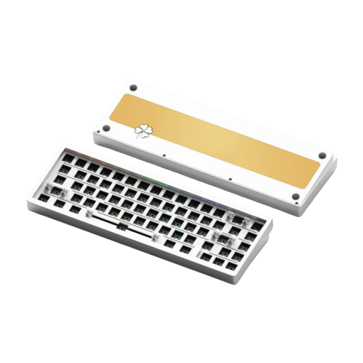 Kit Lucky65 Keyboard - 3 modes, CNC Aluminium, Gasket Mount, Hotswap, Per-key RGB Lights, Anodized/Electro Colors, Aluminum gold weight, 3750mAh Battery