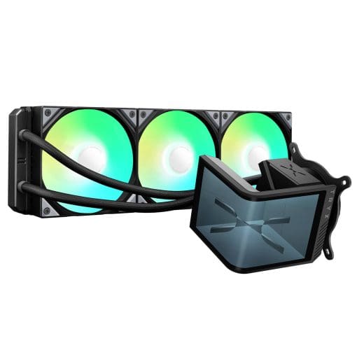 TRYX PANORAMA SE ARGB 360 BLACK AIO Liquid CPU Cooler - 6.5inch curved screen, 360mm radiator, Asetek Adela pump, 3x ARGB Gen2 Fans