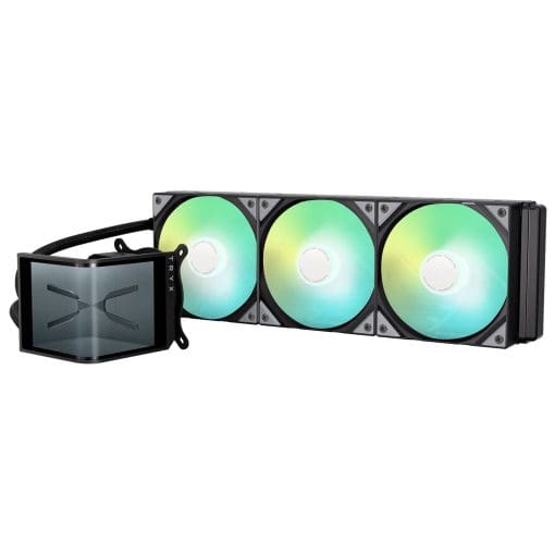 TRYX PANORAMA SE ARGB 360 BLACK AIO Liquid CPU Cooler - 6.5inch curved screen, 360mm radiator, Asetek Adela pump, 3x ARGB Gen2 Fans