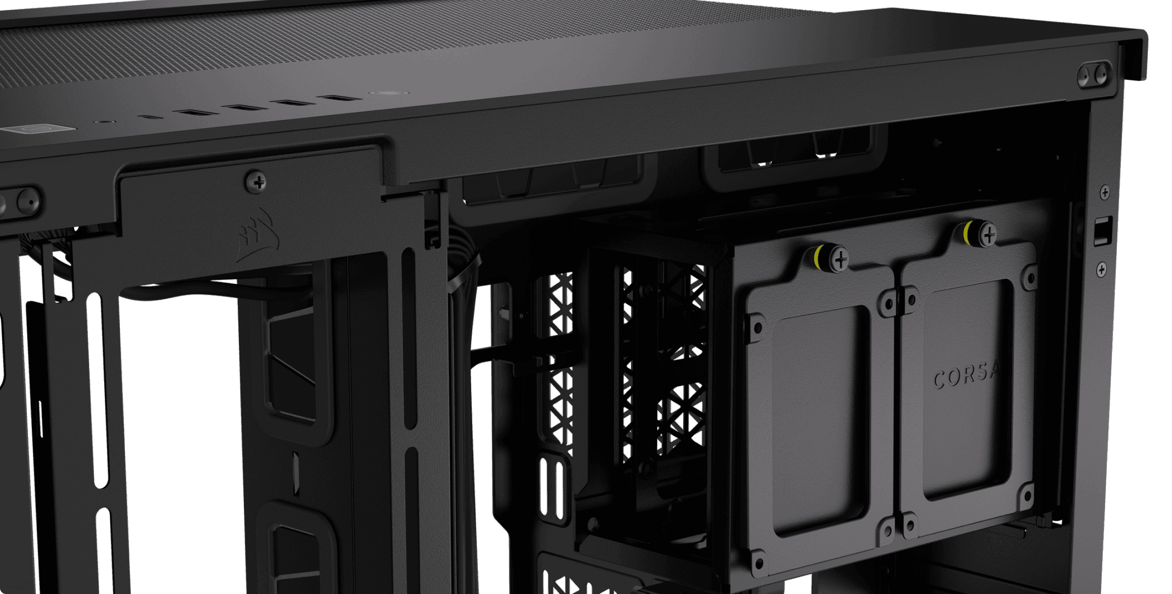 CORSAIR 6500D Airflow Black - Dual Chamber, Tempered Glass, Mid Tower ATX Case 17 Panel08 ImageC