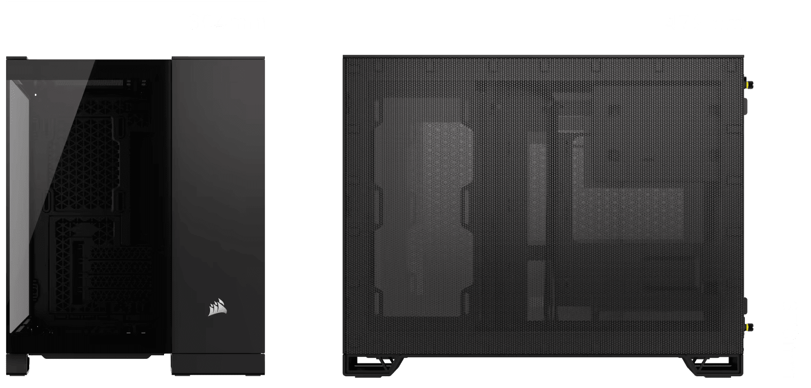 CORSAIR 2500X Black - Dual Chamber, Tempered Glass, mATX Mid Tower Case 34 Panel09 Grouped 4