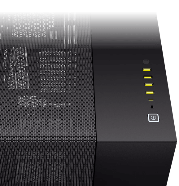 CORSAIR 6500D Airflow Black - Dual Chamber, Tempered Glass, Mid Tower ATX Case 34 Panel10 Image mb