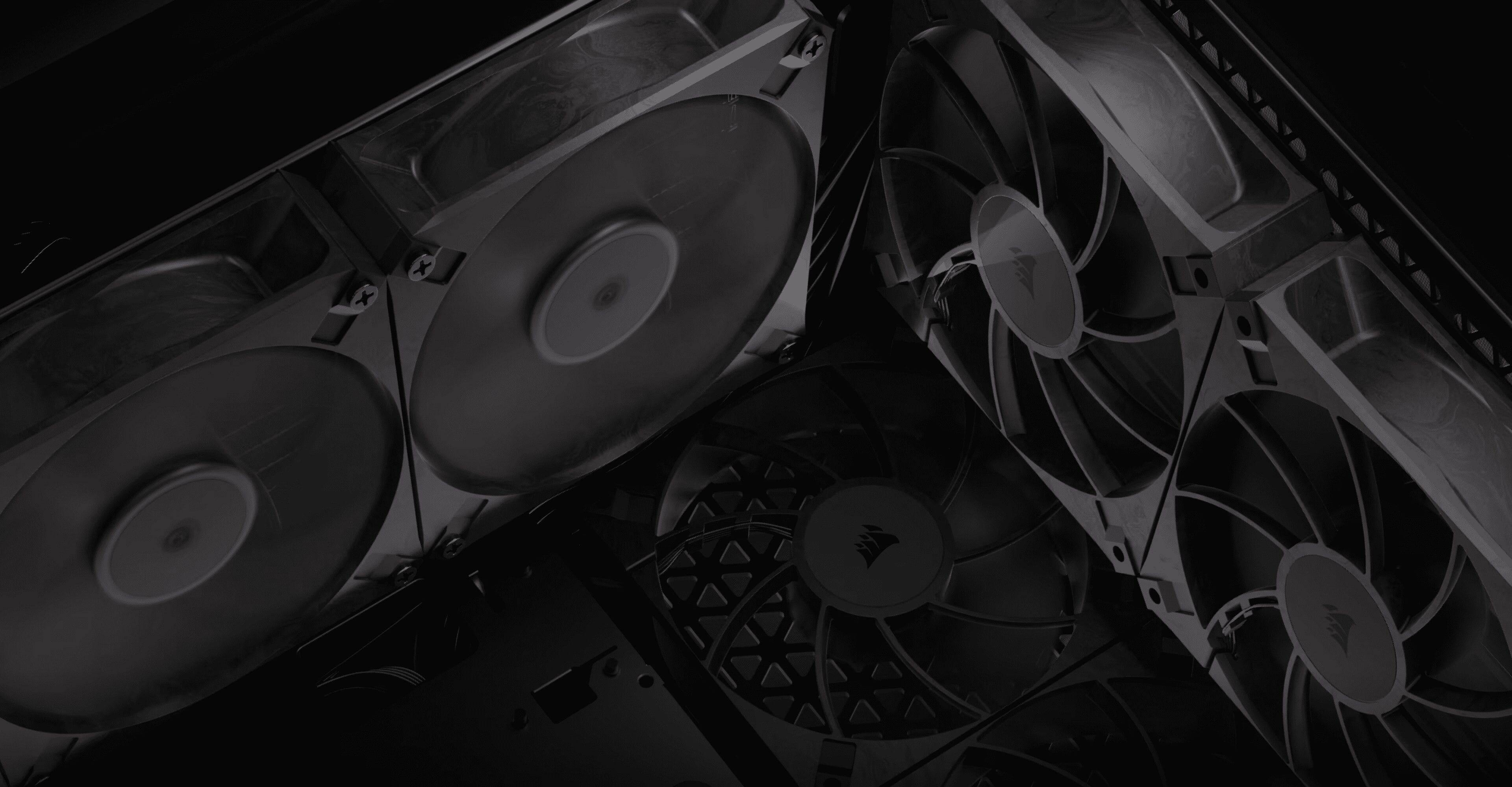 CORSAIR RS120 MAX Triple Pack Black (CO-9050171-WW) Fans - 120mm PWM Thick (30mm) Fans 12 RS120 MAX panel01 background
