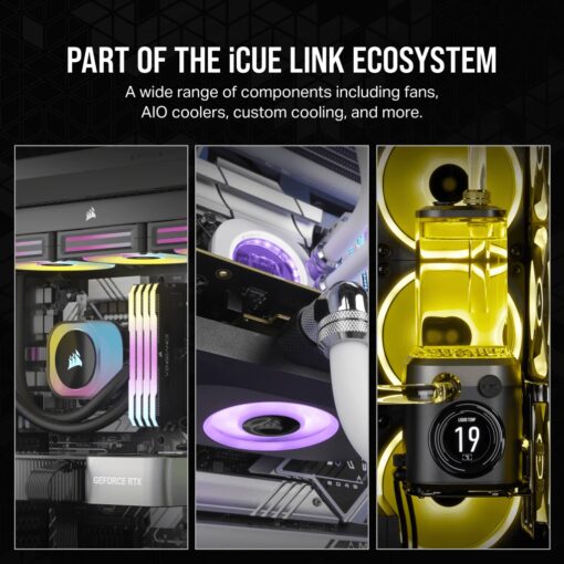 CORSAIR iCUE LINK RX120 RGB Triple Starter Kit Black (CO-9051018-WW) Fans - 3x 120mm PWM Fan, iCUE LINK System Hub included