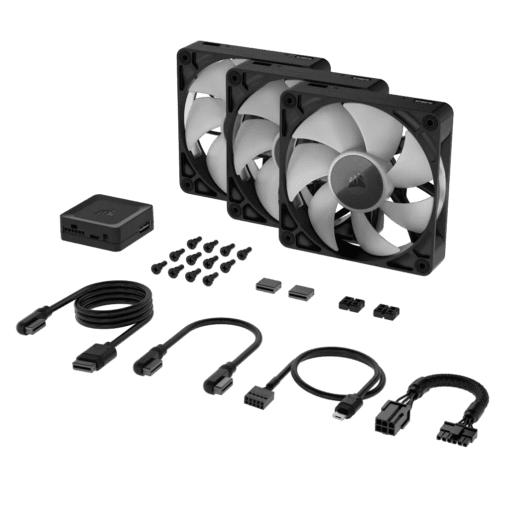 CORSAIR iCUE LINK RX120 RGB Triple Starter Kit Black (CO-9051018-WW) Fans - 3x 120mm PWM Fan, iCUE LINK System Hub included