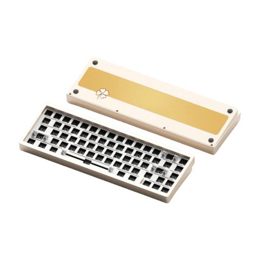 Kit Lucky65 Keyboard - 3 modes, CNC Aluminium, Gasket Mount, Hotswap, Per-key RGB Lights, Anodized/Electro Colors, Aluminum gold weight, 3750mAh Battery