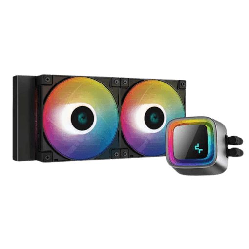 Deepcool LS520 AIO Liquid CPU Cooler - Black, 240mm Radiator, 2x FC120 A-RGB PWM fans, 4th Gen water pump, AM5-LGA1700 compatible