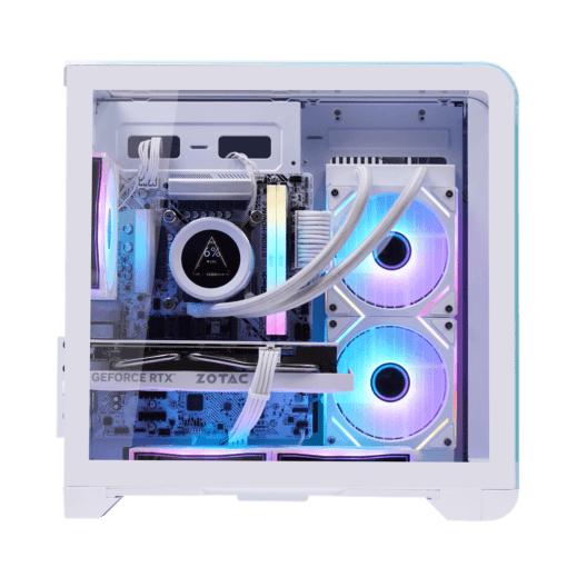 MIK BARBATOS M White - M-ATX, CURVED GLASS with display screen Case