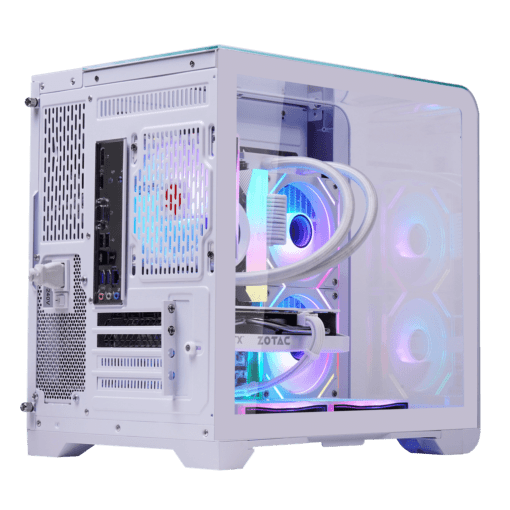 MIK BARBATOS M White - M-ATX, CURVED GLASS with display screen Case