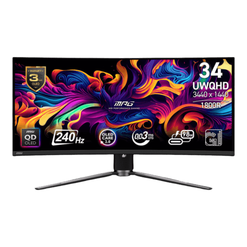 MSI MPG 341CQPX QD-OLED Curve 1800R Gaming Monitor - 34" 21:9 UWQHD (3440x1440) 240Hz 0.03ms