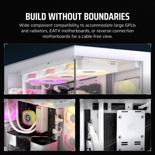 CORSAIR 3500X ARGB White Glass PC Case - Mid-Tower, 3x RS120 ARGB fans, Reverse Connection Motherboard Compatible