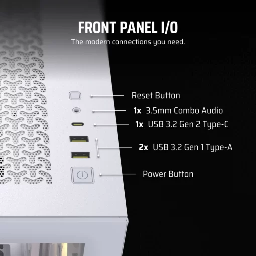 CORSAIR 3500X ARGB White Glass PC Case - Mid-Tower, 3x RS120 ARGB fans, Reverse Connection Motherboard Compatible