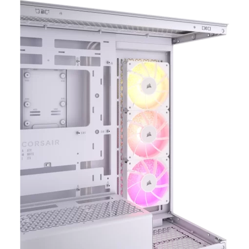 CORSAIR 3500X ARGB White Glass PC Case - Mid-Tower, 3x RS120 ARGB fans, Reverse Connection Motherboard Compatible