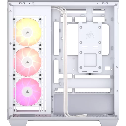CORSAIR 3500X ARGB White Glass PC Case - Mid-Tower, 3x RS120 ARGB fans, Reverse Connection Motherboard Compatible