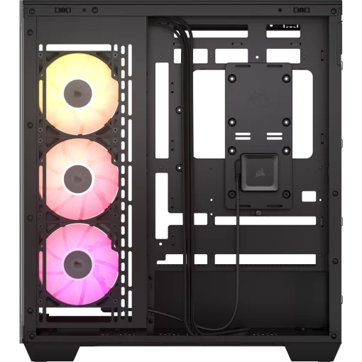 CORSAIR iCUE LINK 3500X RGB Black Glass PC Case - Mid-Tower, 3x RS120 ARGB fans + iCUE LINK System Hub, Reverse Connection Motherboard Compatible