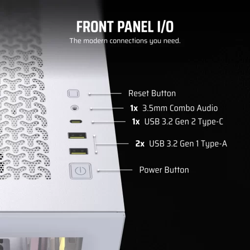 CORSAIR iCUE LINK 3500X RGB White Glass PC Case - Mid-Tower, 3x RS120 ARGB fans + iCUE LINK System Hub, Reverse Connection Motherboard Compatible