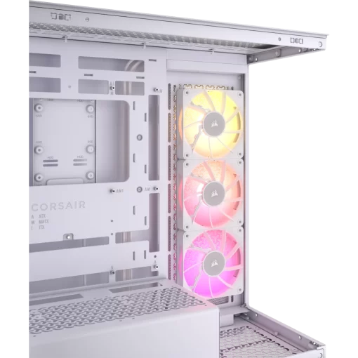 CORSAIR iCUE LINK 3500X RGB White Glass PC Case - Mid-Tower, 3x RS120 ARGB fans + iCUE LINK System Hub, Reverse Connection Motherboard Compatible