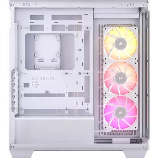 CORSAIR iCUE LINK 3500X RGB White Glass PC Case - Mid-Tower, 3x RS120 ARGB fans + iCUE LINK System Hub, Reverse Connection Motherboard Compatible
