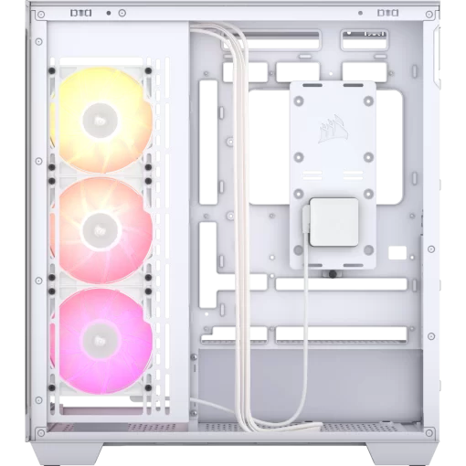 CORSAIR iCUE LINK 3500X RGB White Glass PC Case - Mid-Tower, 3x RS120 ARGB fans + iCUE LINK System Hub, Reverse Connection Motherboard Compatible