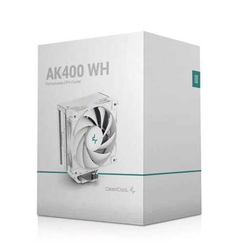 Deepcool AK400 WH CPU Air Cooler - White, 4 heatpipes, 1x 120mm FDB fan, Intel LGA 1700/AMD AM5 Support