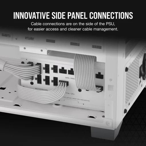 CORSAIR RMx Series RM1000x SHIFT WHITE PSU - 1000W, 80 Plus Gold, side cable interface, full modular