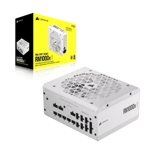 CORSAIR RMx Series RM1000x SHIFT WHITE PSU - 1000W, 80 Plus Gold, side cable interface, full modular