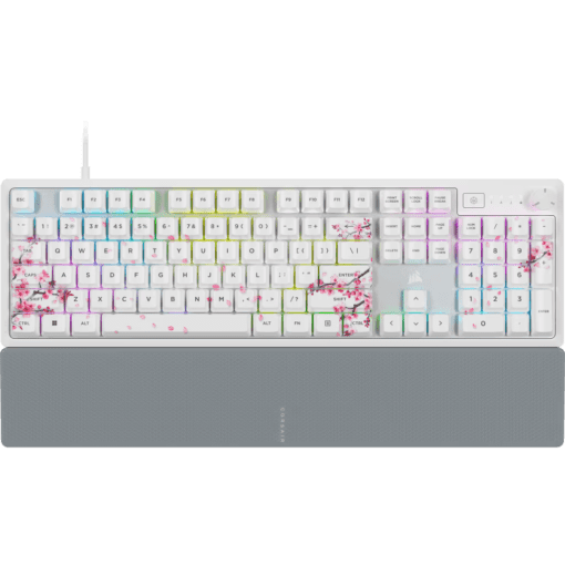 CORSAIR K70 CORE SE RGB Mechanical Gaming Keyboard - Cherry Blossom, Full-size RGB, Palmrest, PreLub MLX Red Linear Switches, Sound Dampening