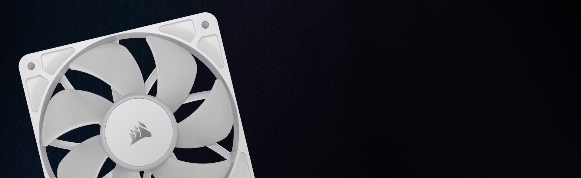 CORSAIR RS120 ARGB Triple Pack White (CO-9050185-WW) Fans - 3x120mm 2100RPM Static Pressure RGB Fan, Daisy Chain 4 Pin PWM, +5V ARGB Connections 30 Panel07 Background WHITE