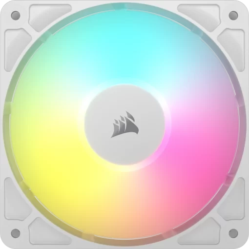 CORSAIR RS120 ARGB Triple Pack White (CO-9050185-WW) Fans - 3x120mm 2100RPM Static Pressure RGB Fan, Daisy Chain 4 Pin PWM, +5V ARGB Connections