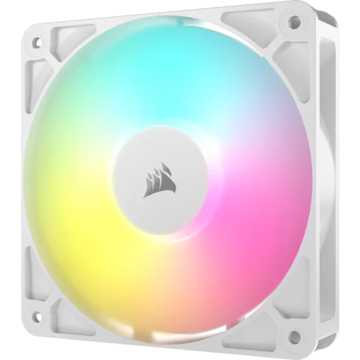 CORSAIR RS120 ARGB Triple Pack White (CO-9050185-WW) Fans - 3x120mm 2100RPM Static Pressure RGB Fan, Daisy Chain 4 Pin PWM, +5V ARGB Connections