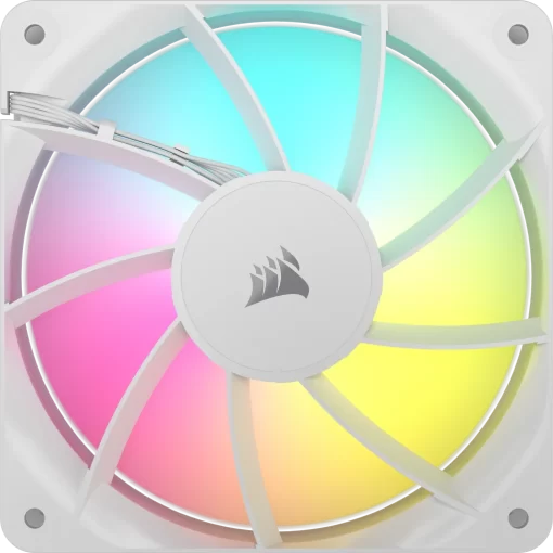 CORSAIR RS120 ARGB Triple Pack White (CO-9050185-WW) Fans - 3x120mm 2100RPM Static Pressure RGB Fan, Daisy Chain 4 Pin PWM, +5V ARGB Connections