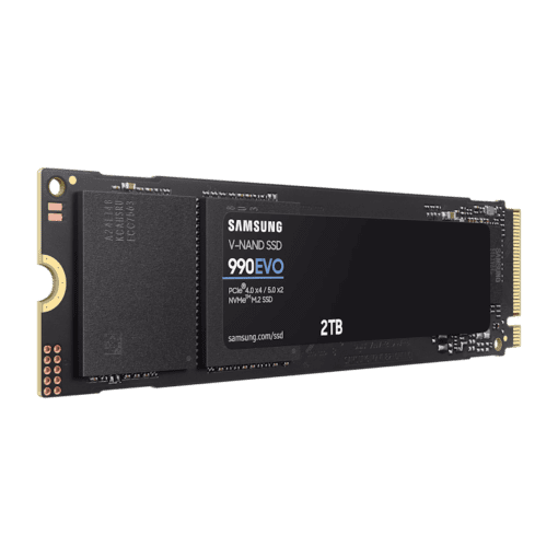 Samsung 990 EVO 2TB (MZ-V9E2T0BW) SSD - M.2 2280 NVMe 2.0, PCIe Gen 4x4, Gen 5x2, 4.200 MB/s write, 5.000 MB/s read