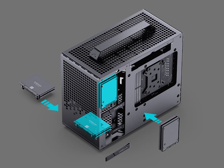 Jonsbo Z20 Black Orange Mini Case - Micro-ATX, Detachable Carrying handle, support 240 AIO 42 202312911771