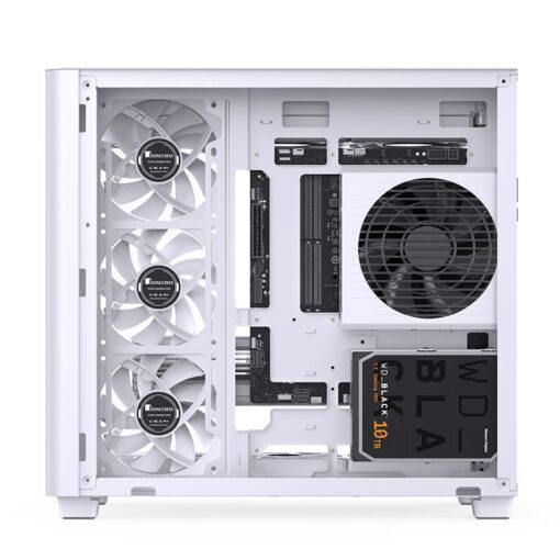 Jonsbo TK-3 White One-piece Curved Glass Mid-Tower Case - Support BTF MB, Dual 360 AIO