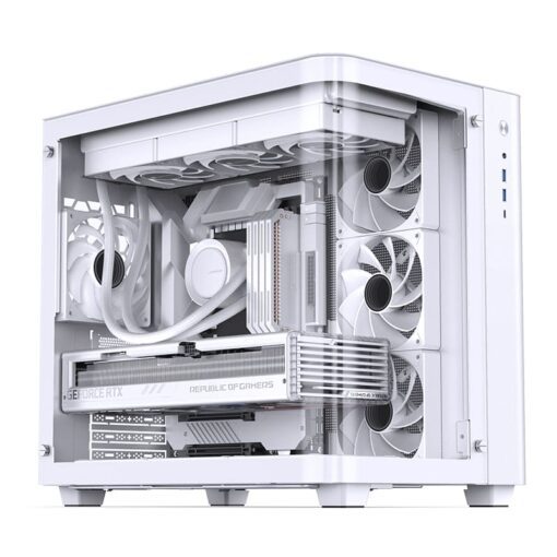 Jonsbo TK-3 White One-piece Curved Glass Mid-Tower Case - Support BTF MB, Dual 360 AIO